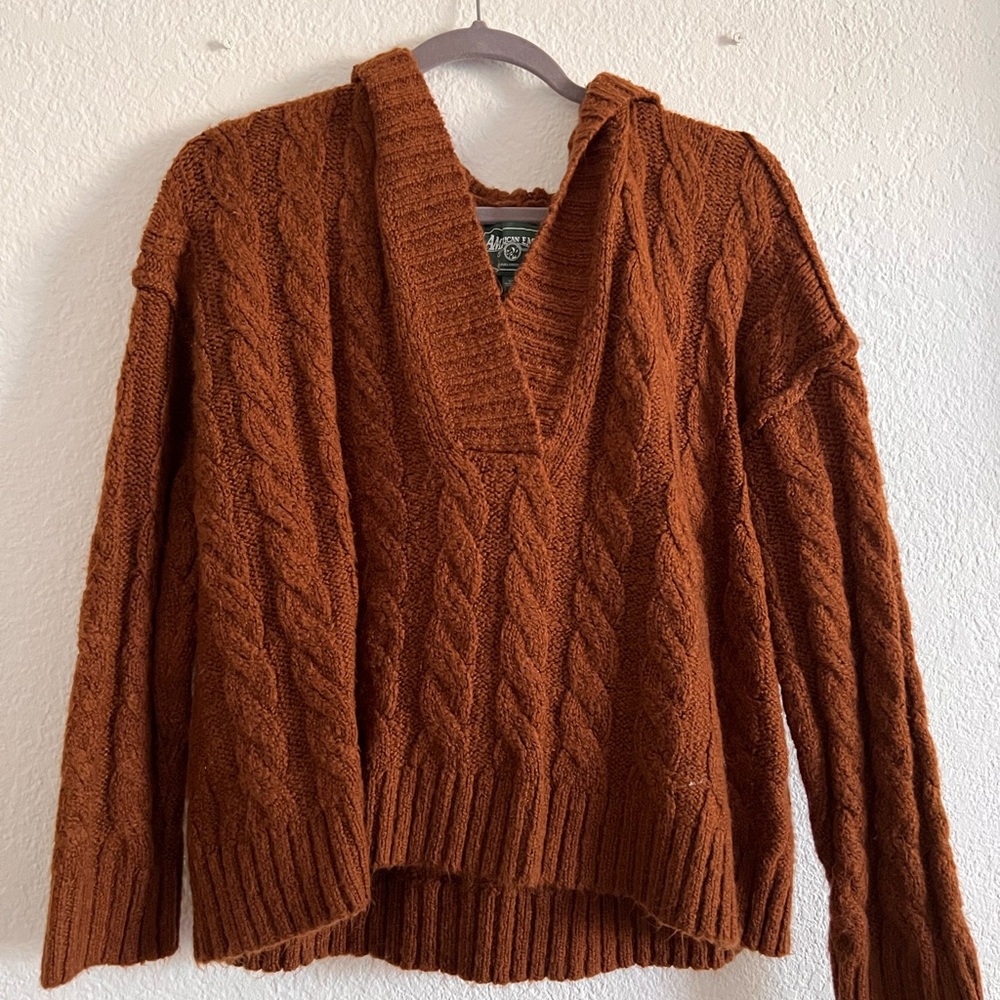 American Eagle Outfitters Warm Brown Knit Sweater